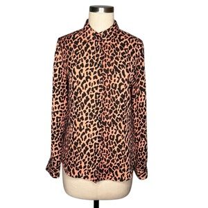 SCOTCH & SODA Leopard Print Button-Down Shirt Women’s‎ Size Small Tan Black S
